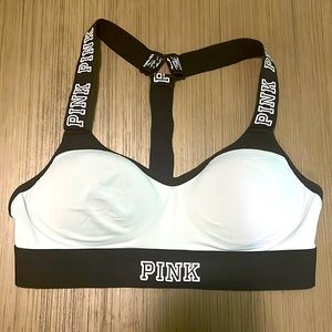 Pink sports bra in a medium